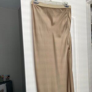 Free People Satin Midi Skirt w/ Slit
